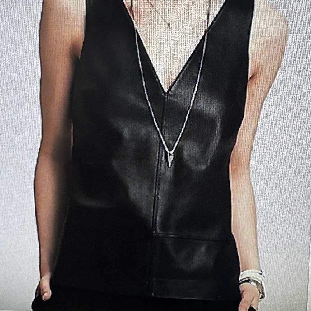Banana Republic Sleeveless 100% Buttery Soft Lambs Leather Top Women's Size 4